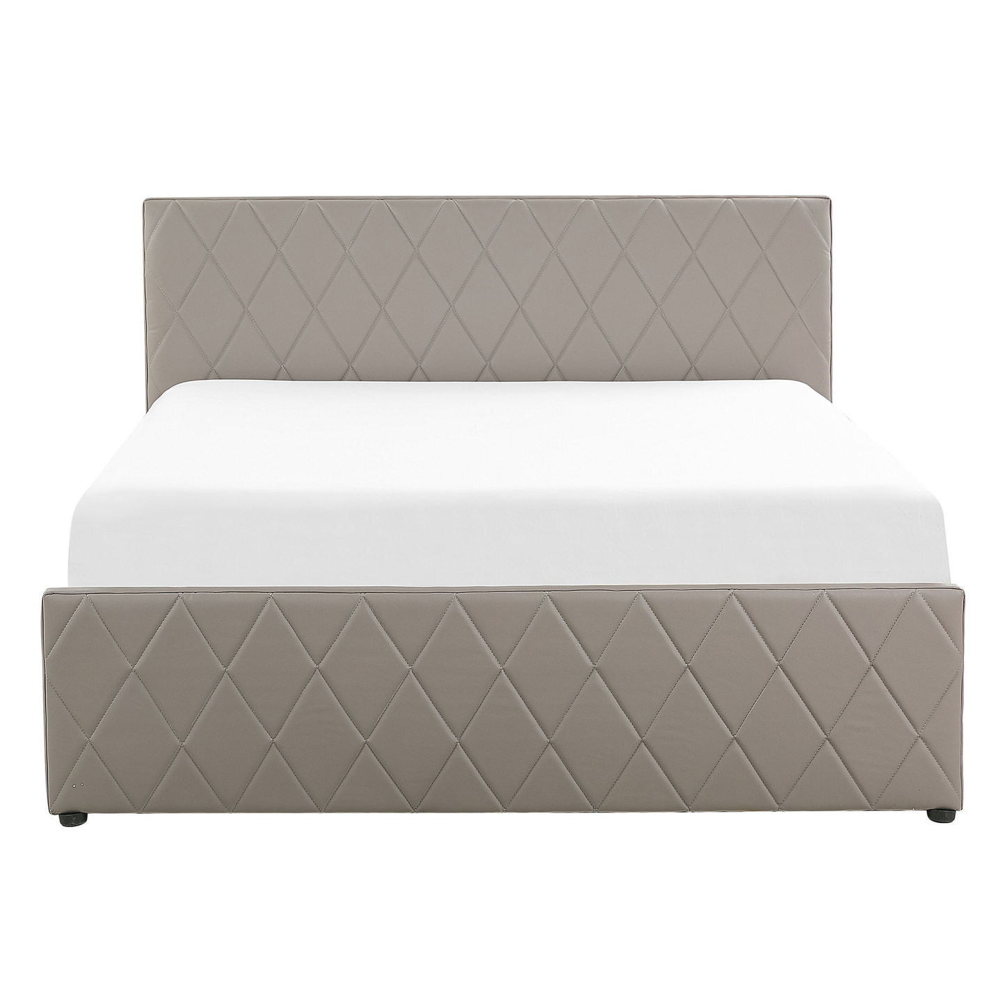Bett mit Stauraum Kunstleder ROCHEFORT 140 x 200 cm Taupe