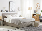 Bett mit Stauraum Kunstleder ROCHEFORT 160 x 200 cm Taupe