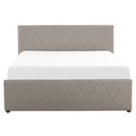 Bett mit Stauraum Kunstleder ROCHEFORT 160 x 200 cm Taupe