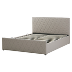 Bett mit Stauraum Kunstleder ROCHEFORT 160 x 200 cm Taupe