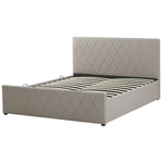 Bett mit Stauraum Kunstleder ROCHEFORT 180 x 200 cm Taupe