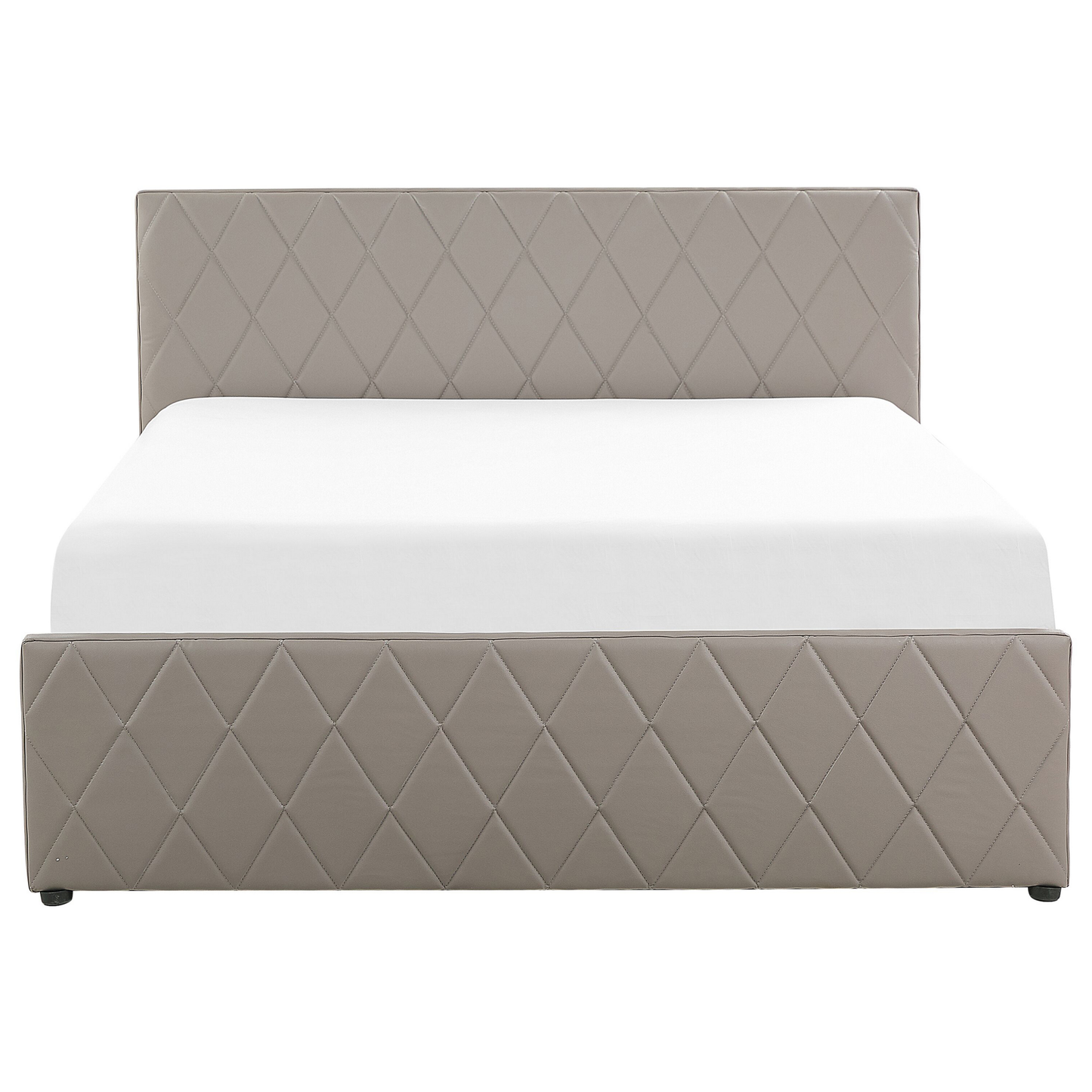 Bett mit Stauraum Kunstleder ROCHEFORT 180 x 200 cm Taupe