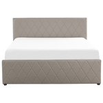 Bett mit Stauraum Kunstleder ROCHEFORT 180 x 200 cm Taupe