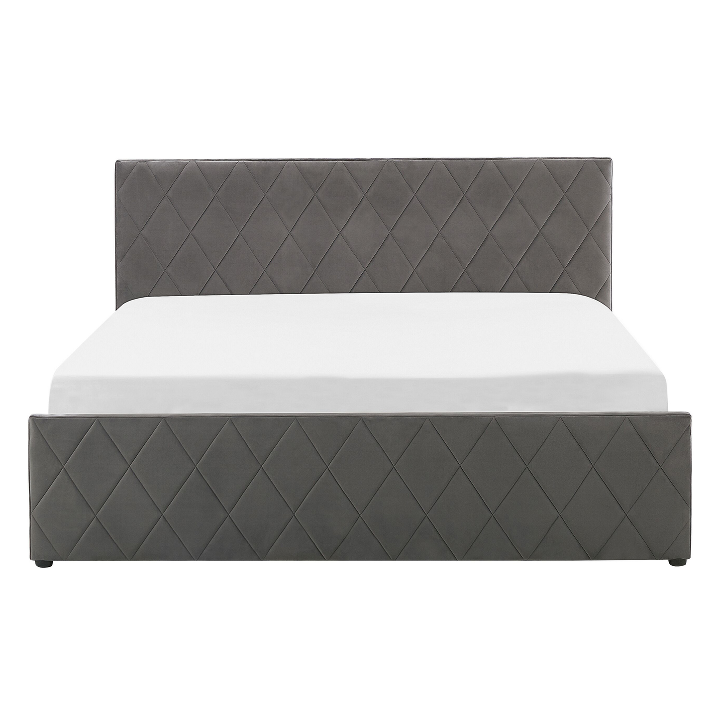 Bett mit Stauraum Samtstoff ROCHEFORT 140 x 200 cm Grau