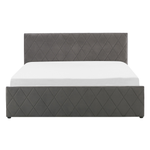Bett mit Stauraum Samtstoff ROCHEFORT 140 x 200 cm Grau