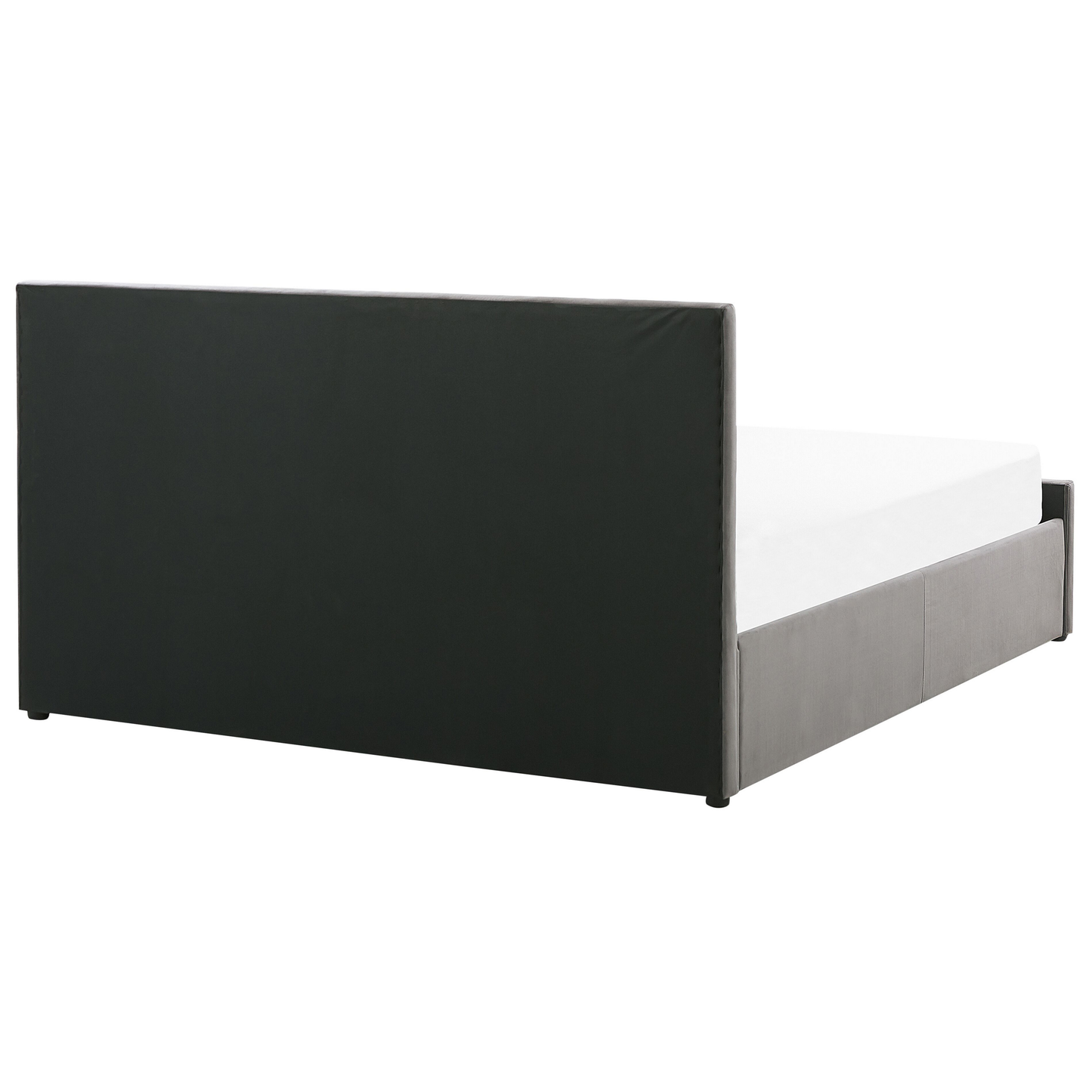 Bett mit Stauraum Samtstoff ROCHEFORT 140 x 200 cm Grau