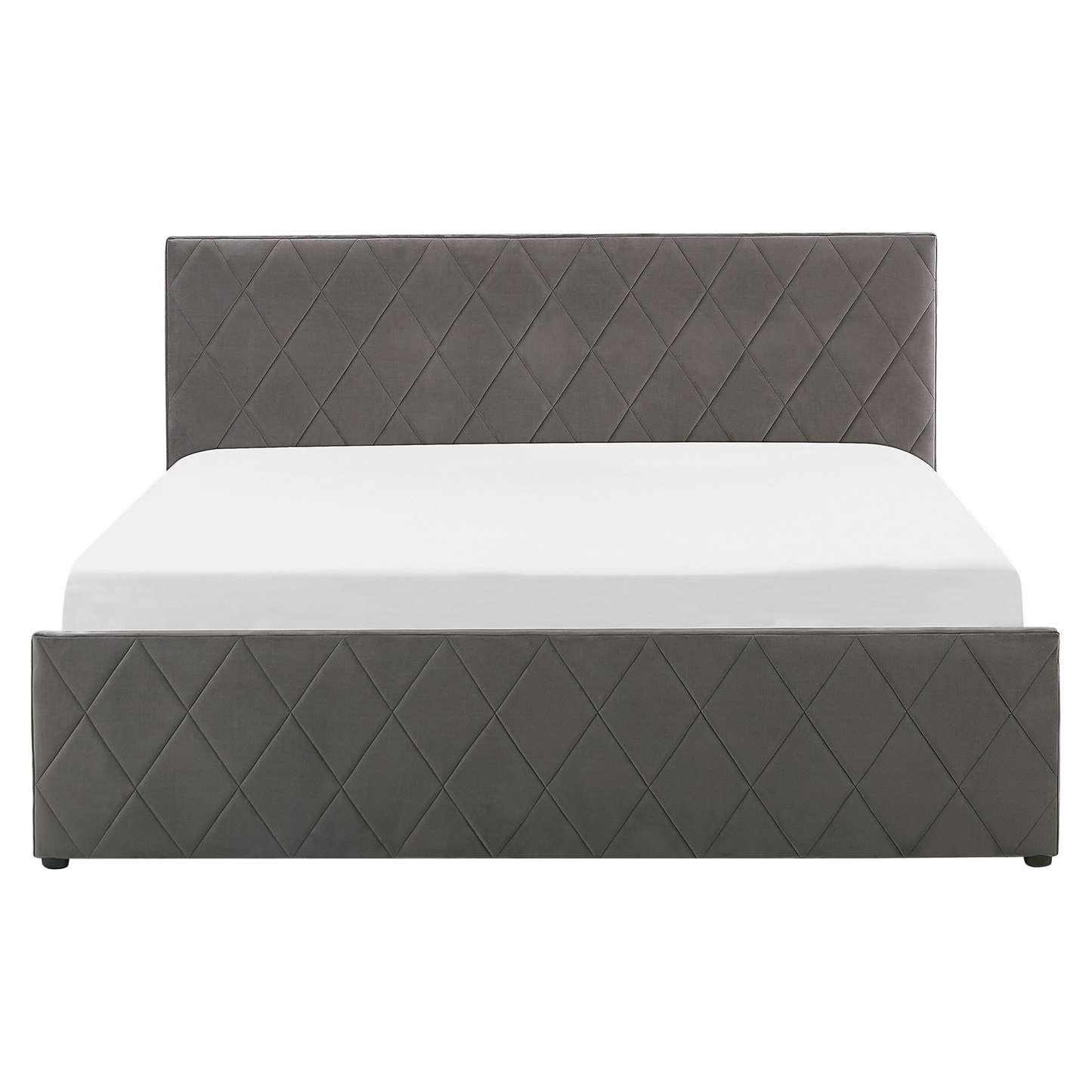Bett mit Stauraum Samtstoff ROCHEFORT 160 x 200 cm Grau