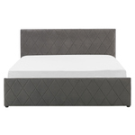 Bett mit Stauraum Samtstoff ROCHEFORT 160 x 200 cm Grau