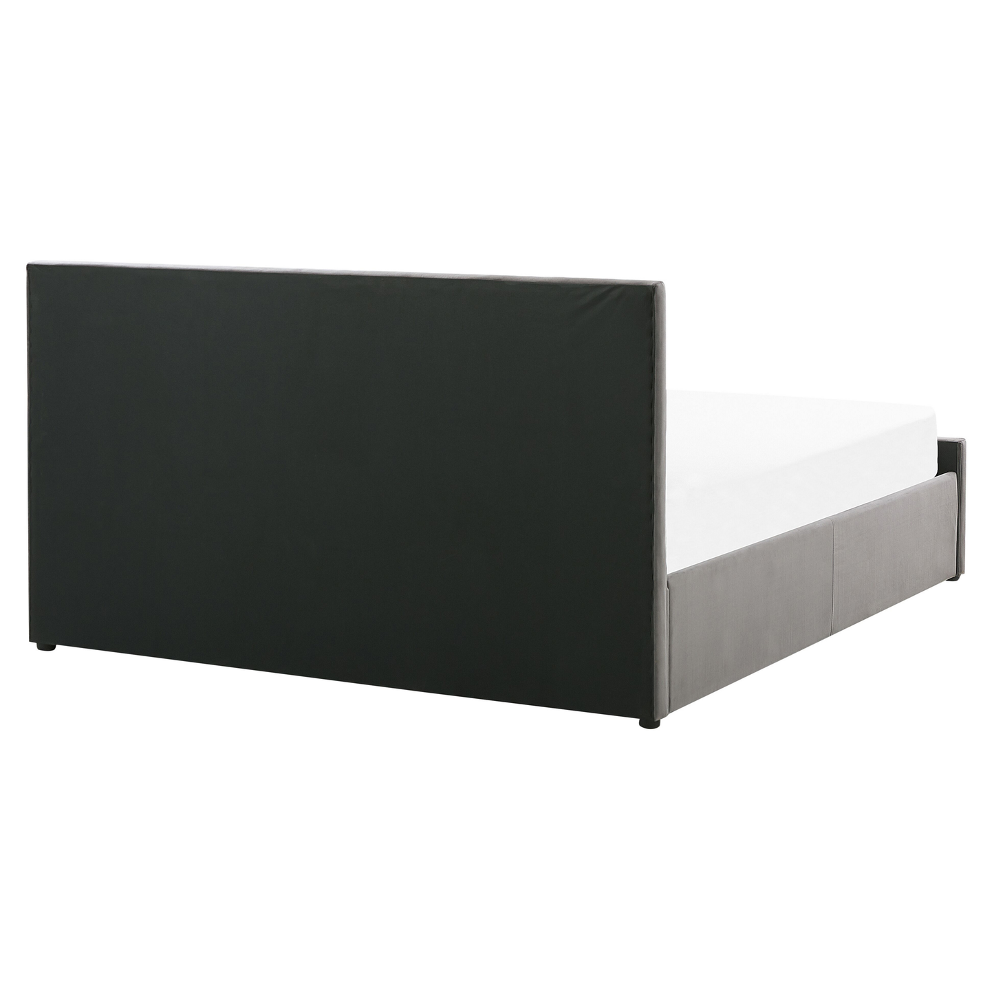 Bett mit Stauraum Samtstoff ROCHEFORT 160 x 200 cm Grau