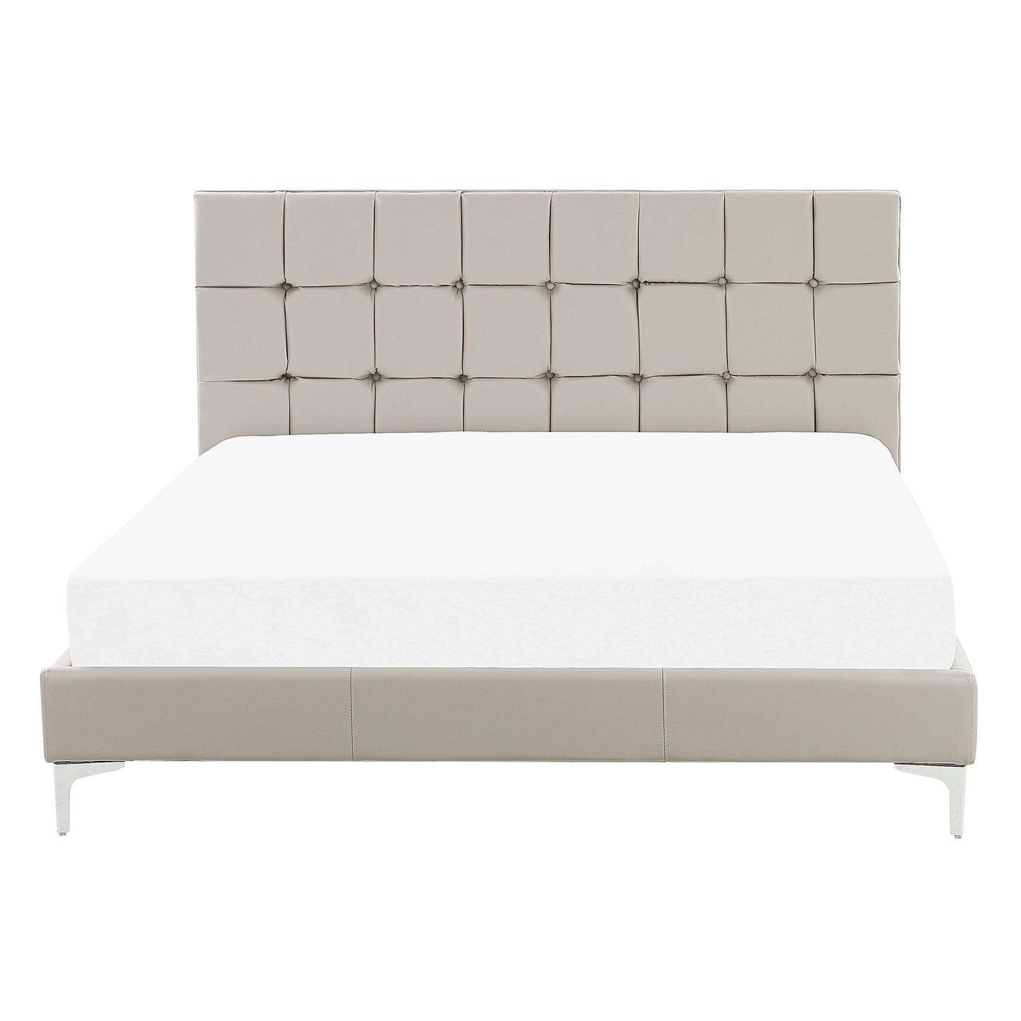 Bett mit Lattenrost Kunstleder AMBERT 140 x 200 cm Taupe