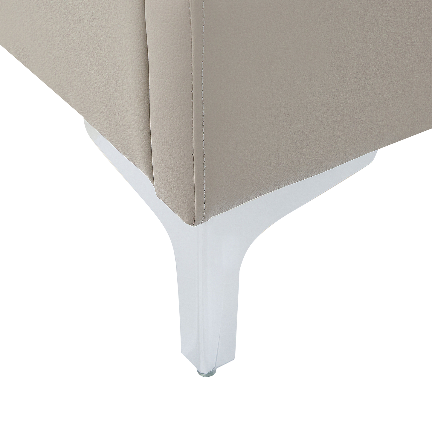 Bett mit Lattenrost Kunstleder AMBERT 140 x 200 cm Taupe