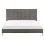 Bett mit Lattenrost Samtstoff AMBERT 140 x 200 cm Grau