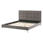 Bett mit Lattenrost Samtstoff AMBERT 140 x 200 cm Grau