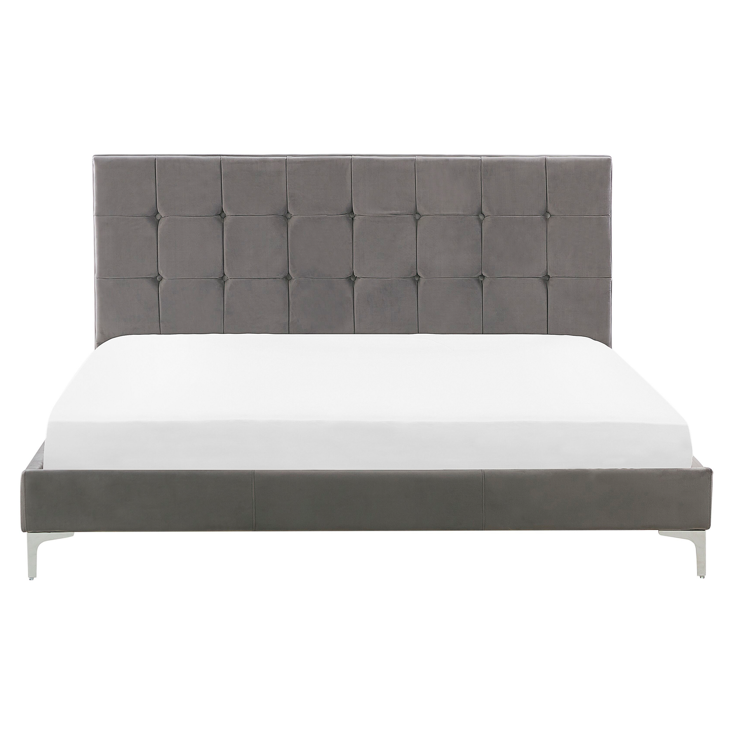 Bett mit Lattenrost Samtstoff AMBERT 160 x 200 cm Grau