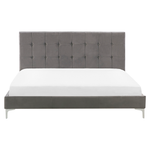 Bett mit Lattenrost Samtstoff AMBERT 160 x 200 cm Grau