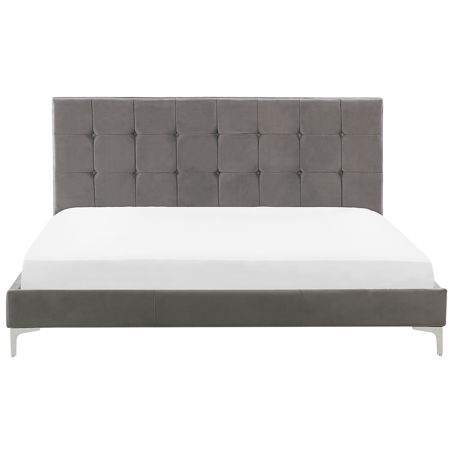 Bett mit Lattenrost Samtstoff AMBERT 180 x 200 cm Grau