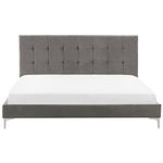 Bett mit Lattenrost Samtstoff AMBERT 180 x 200 cm Grau