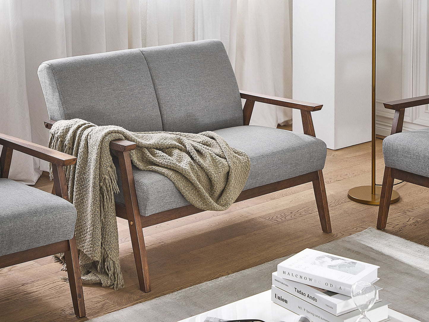 2-Sitzer Sofa grau Retro-Design ASNES