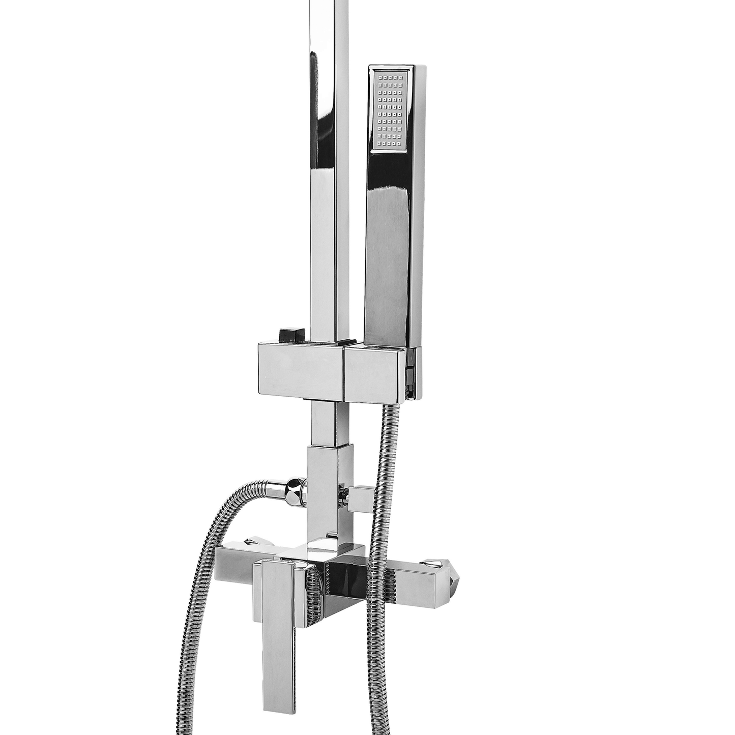 Dusche Set mit Kopfbrause Messing silber TAGBO