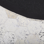 Teppich Kuhfell silber / beige ⌀ 140 cm Patchwork Kurzflor BOZKOY