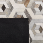 Teppich Kuhfell beige / braun 160 x 230 cm geometrisches Muster Kurzflor TAVAK