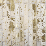 Teppich Kuhfell beige / gold 140 x 200 cm Patchwork Kurzflor TOKUL