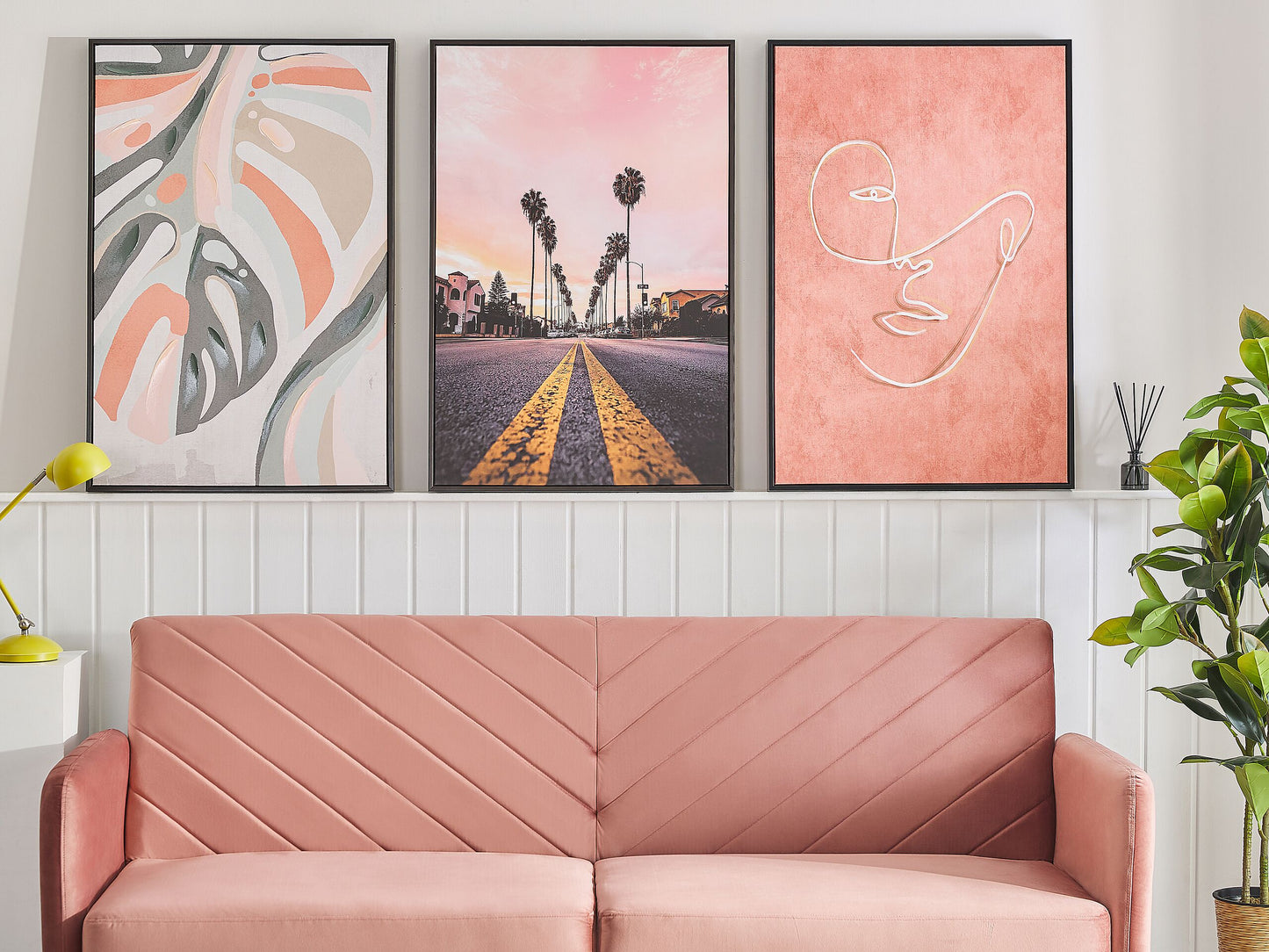 Canvas BANZENA Blumenmuster 63 x 99 cm Bunt