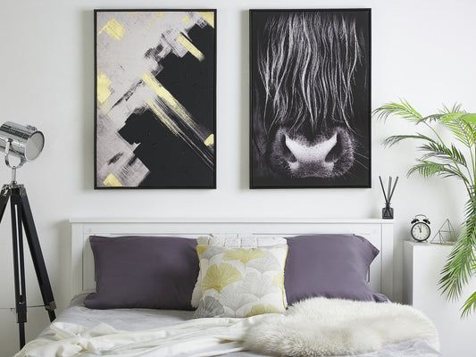 Canvas GALEATA Tiermotiv 63 x 99 cm Schwarz