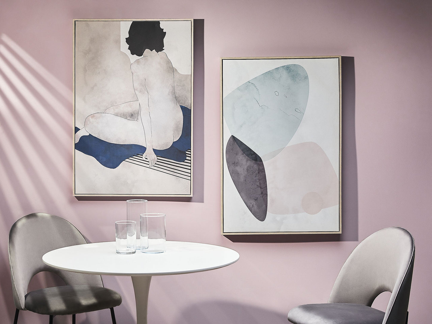Leinwandbild weiss / rosa 63 x 93 cm CELLETTA