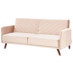 Schlafsofa Samtstoff beige SENJA