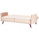 Schlafsofa Samtstoff beige SENJA