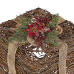 Weihnachtsdeko Rattan rot Geschenk 2er Set INARI