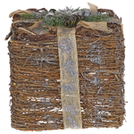 Weihnachtsdeko Rattan silber Geschenk 2er Set INARI