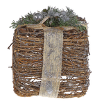 Weihnachtsdeko Rattan silber Geschenk 2er Set INARI