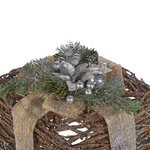 Weihnachtsdeko Rattan silber Geschenk 2er Set INARI