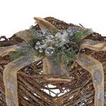 Weihnachtsdeko Rattan silber Geschenk 2er Set INARI