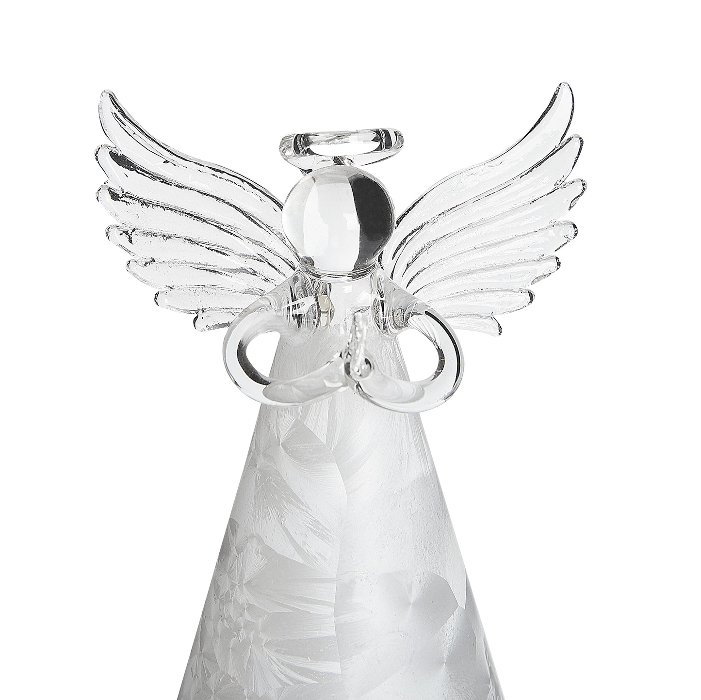 Dekofigur Glas weiss Engelform mit LED-Beleuchtung 3er Set KITTILA