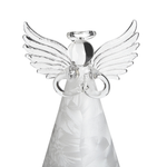 Dekofigur Glas weiss Engelform mit LED-Beleuchtung 3er Set KITTILA