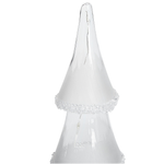 Dekofigur Glas weiss Weihnachtsbaum mit LED-Beleuchtung 3er Set KIERINKI