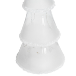 Dekofigur Glas weiss Weihnachtsbaum mit LED-Beleuchtung 3er Set KIERINKI