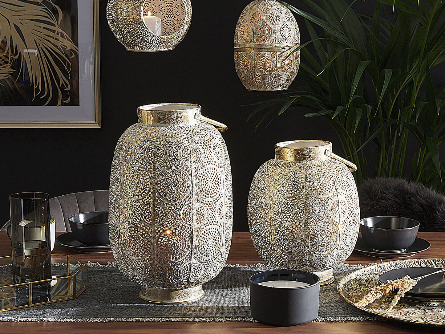 Laterne LANTAU Metall 40 cm Gold