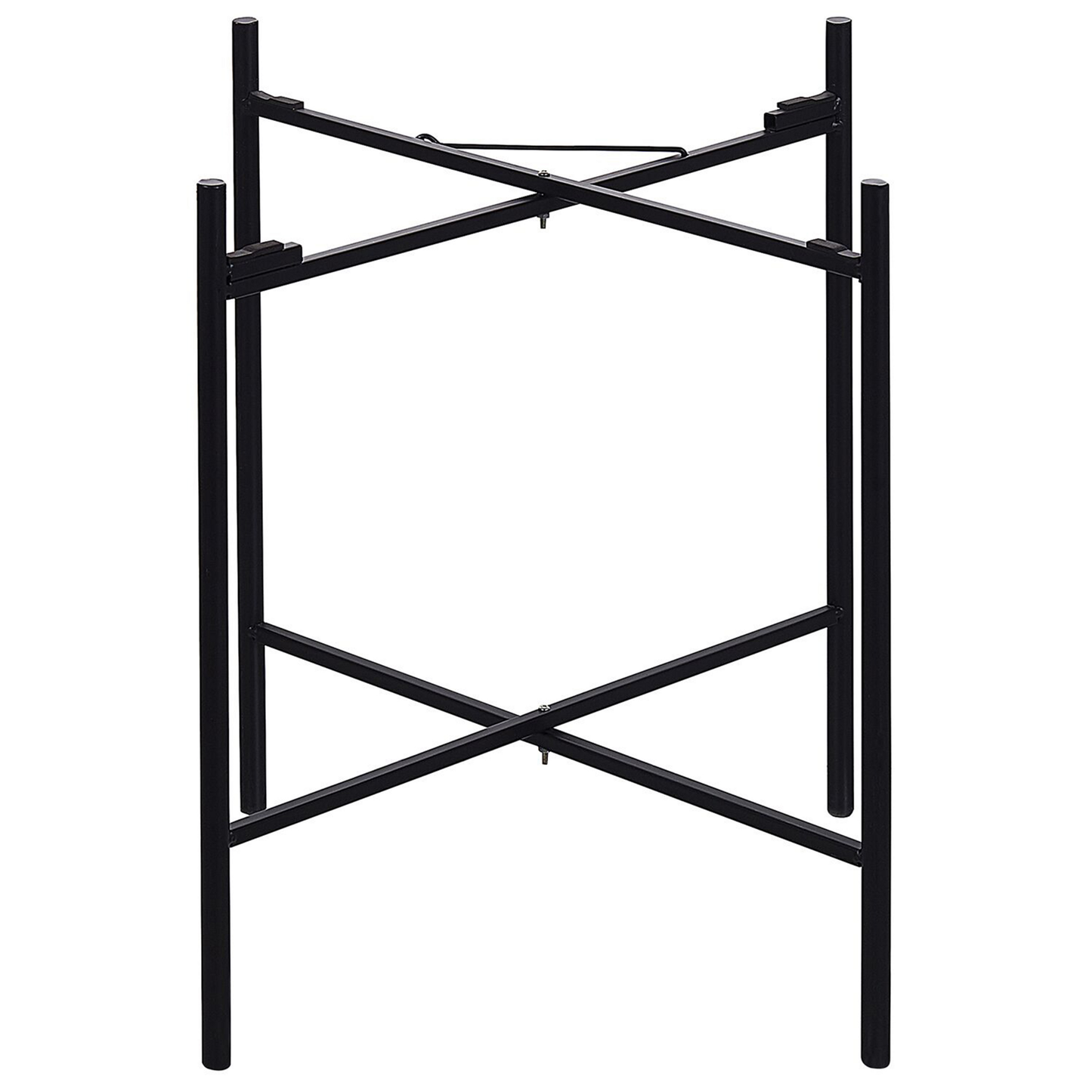 Beistelltisch Rattan / Metall schwarz ⌀ 36 cm VIENNA