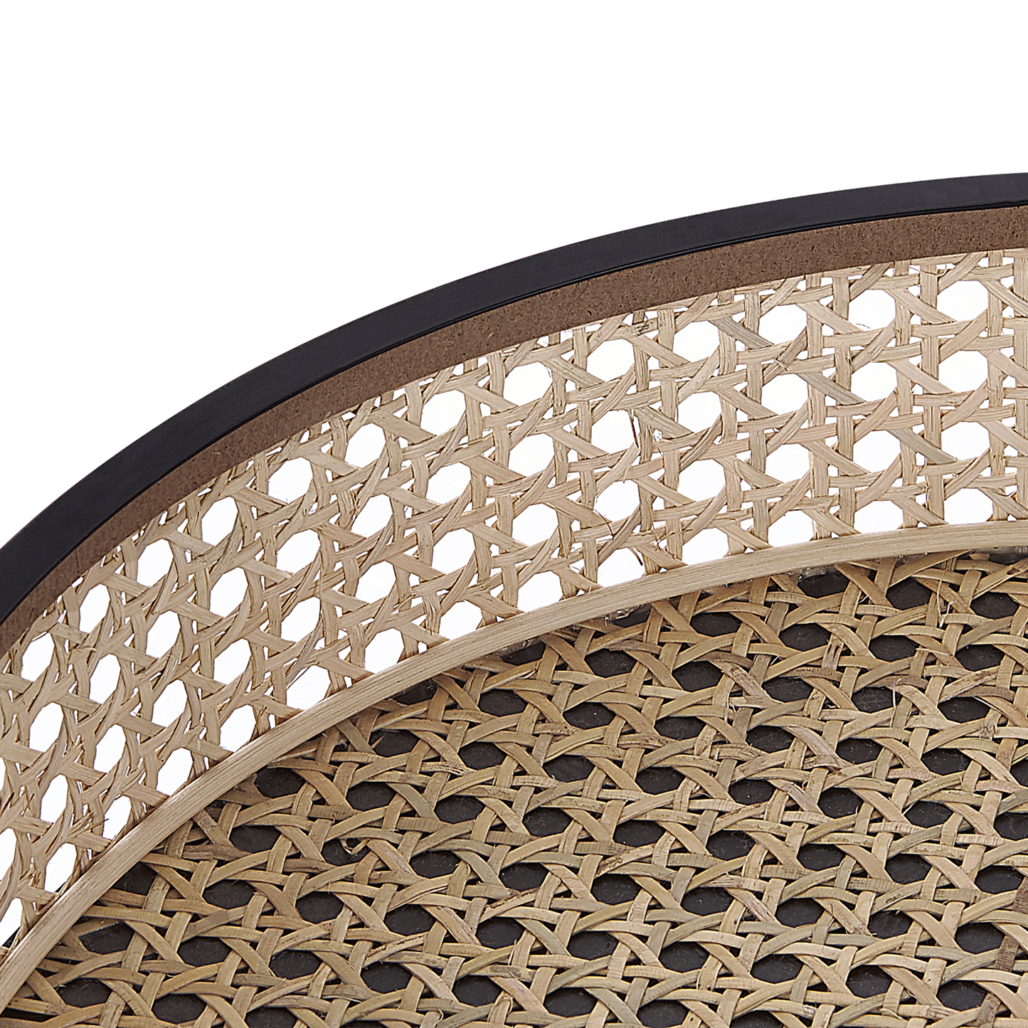 Beistelltisch Rattan / Metall schwarz ⌀ 36 cm VIENNA