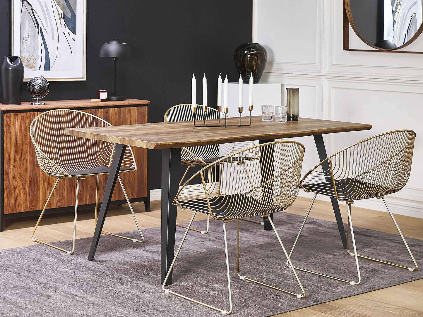 Esszimmerstuhl 2er Set AURORA Metall Gold