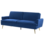 Schlafsofa 3-Sitzer Samtstoff marineblau VETTRE