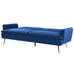 Schlafsofa 3-Sitzer Samtstoff marineblau VETTRE