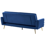 Schlafsofa 3-Sitzer Samtstoff marineblau VETTRE