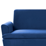 Schlafsofa 3-Sitzer Samtstoff marineblau VETTRE