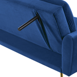Schlafsofa 3-Sitzer Samtstoff marineblau VETTRE