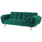 3-Sitzer Schlafsofa Samtstoff grün ASBY